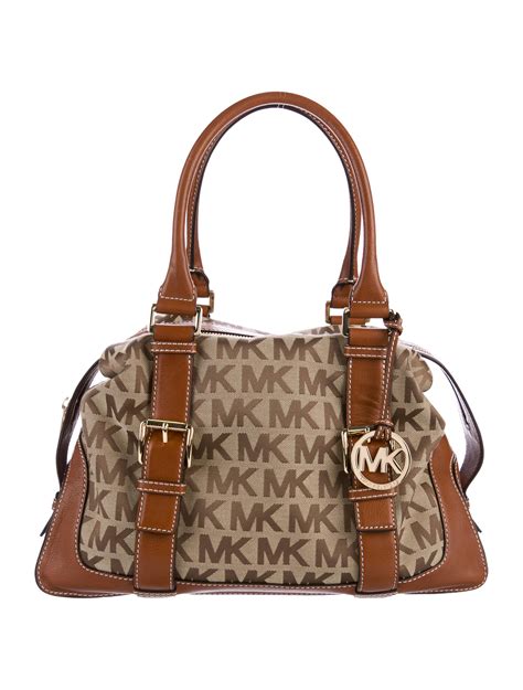 michael kors small monogram satchel|monogram print shoulder bag.